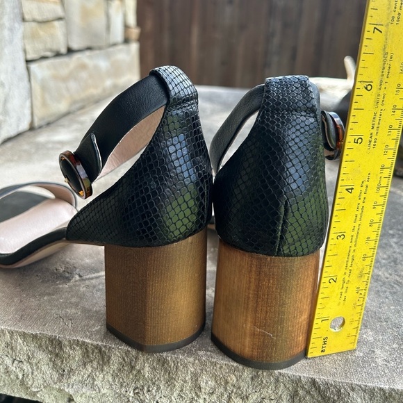 Louise et Cie Gabrie black leather Heeled Elegant sandals w/block heel Sz-9. Q - Picture 9 of 10